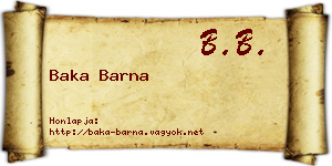 Baka Barna névjegykártya