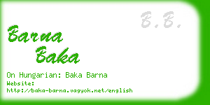 barna baka business card